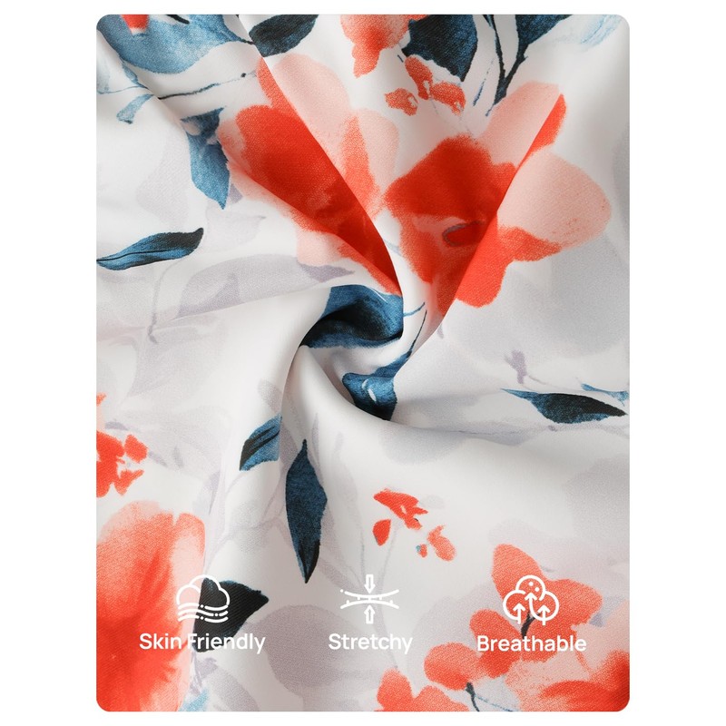 ZESICA Fall Dresses for Women 2025 Boho Floral V Neck