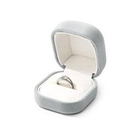 Oirlv H16501 Ring Case, Velvet, Portable, Mini, For 1 Piece, Suitable for Proposals, Anniversaries, Weddings, Rings, Boxes, Eligible Invoices (Gray)