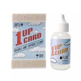 1UPcard™ Video Game Cartridge Cleaning Kit - Card with Fluid