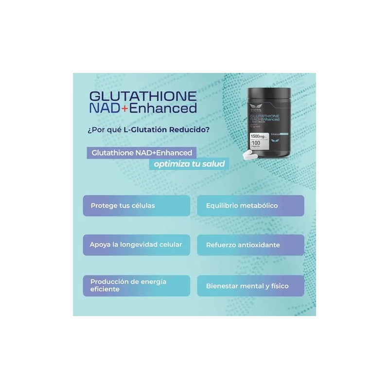 Eternal Nutrition Glutathione Nad 100 Caps Cognizin Citicolina Aminoacidos Porciones