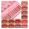 Set De 12 Brillos Labiales, Duraderos Y Fáciles De Aplicar