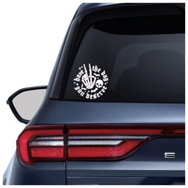 Have The Day You Deserve Skull Window Decal, Spooky Car Decals, Wave Decal, Skeleton Hand Decal, Skeletal Wave Decal, Car Decal, Bats Decal, Alt Girl, Truck, Car, SUV Window Sticker 7.9 inch