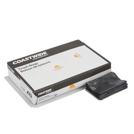 Coastwide 20-30 Gal. Trash Bags, Low Density, 0.45 Mil, Black, 250/Carton (CW18182)