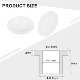 QUARKZMAN 12 Pcs Flange Bushings Plastic Bushings ID 4.1mm x OD 17.9mm x Length 5mm Nylon Bushings White