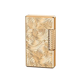 Metal Lighter, Dragon Relief Design, Side Wheel Frosted Lighter, Refillable Butane Lighter, Soft Flame Flip Lighter, Outdoor, Camping, Men's Gift (Gold-Mechanical Wheel)