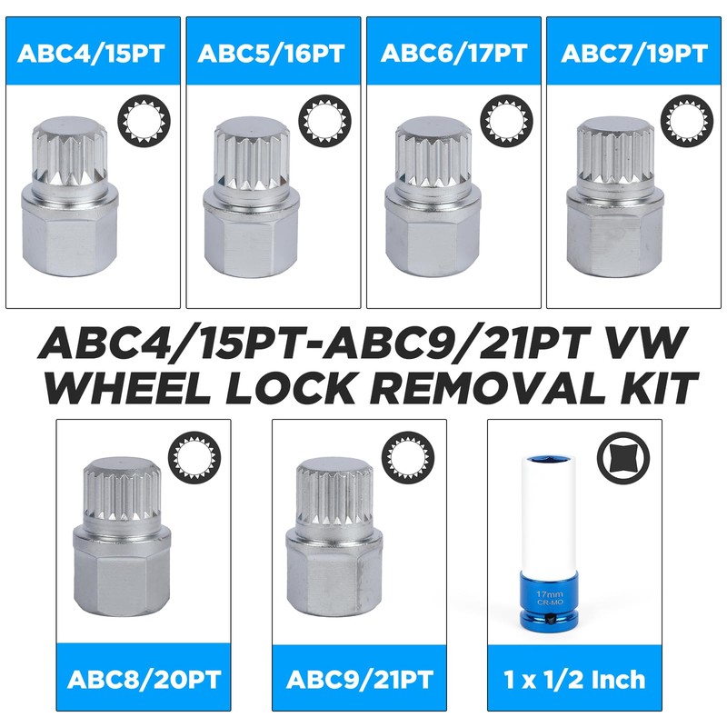 BELEY 23pcs Wheel Lock Lug Nut Remover Kit, Automotive Wheel