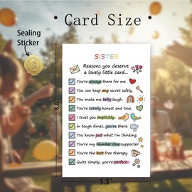 FSSDAS Cute Sister Birthday Card, Funny Birthday Card for Sister from Best Sisters, Happy Bday To My Dear Sisters Cards from Brother Cousin, Unique Gifts Idea for Women Her