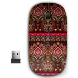 2.4G Ergonomic Portable USB Wireless Mouse for PC, Laptop, Computer, Notebook with Nano Receiver ( Indian Paisley )
