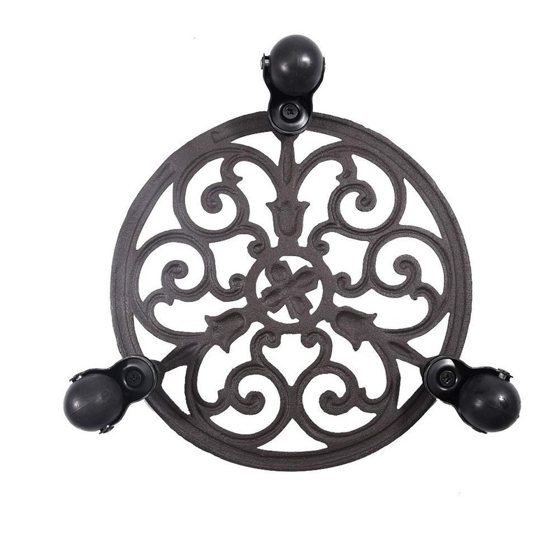 Sungmor Heavy Duty Cast Iron Plant Caddy,11" Round Potted Plant
