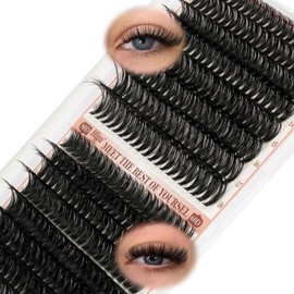 Higu Clace Individual Lashes 320PCS, Eyelashes Mixed 10-18mm, Wispy Cluster Lashes, Natural Eyelash Extensions Easy to Use at Home Eyelashes Clusters (60D+80D V02)