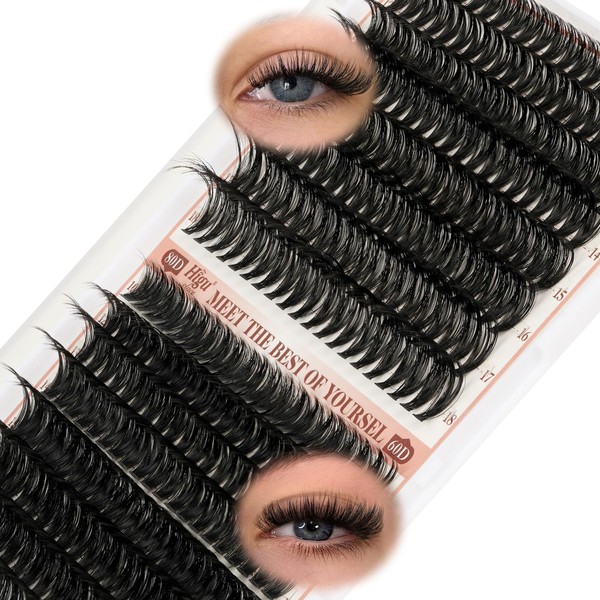 Higu Clace Individual Lashes 320PCS, Eyelashes Mixed 10-18mm, Wispy Cluster