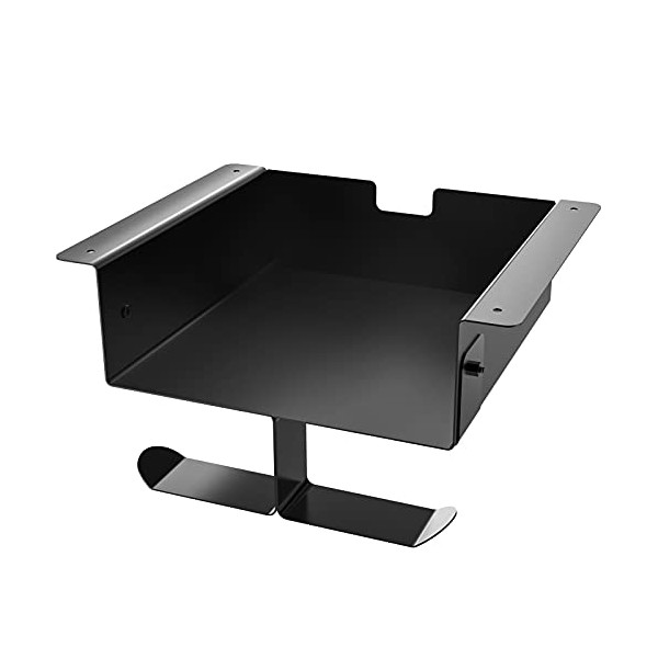 Stainless Steel Under Desk Storage Shelf with Dual Headset Hanger