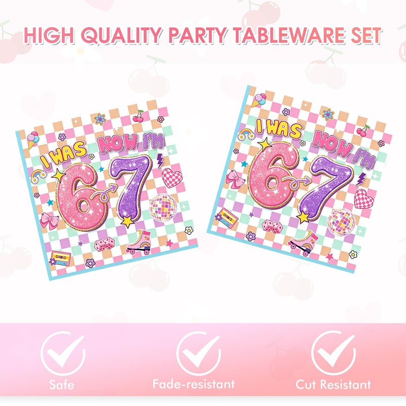 40PCS I Was 6 Now I'm 7 Decoration Pink 67
