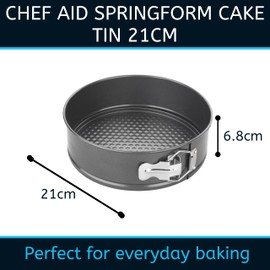 Chef Aid Springform-Kuchenform, 21 cm, antihaftend, rund, mit losem Boden für ein einfaches Herausnehmen, spülmaschinen-, kühlschrank- und gefrierschrankfest