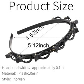 6 Pcs Headband with Clips - Double-Layer Hollow Non-Slip Bangs Hair Clip Headband, Braiding Tool & Styling Hair Accessories for Women