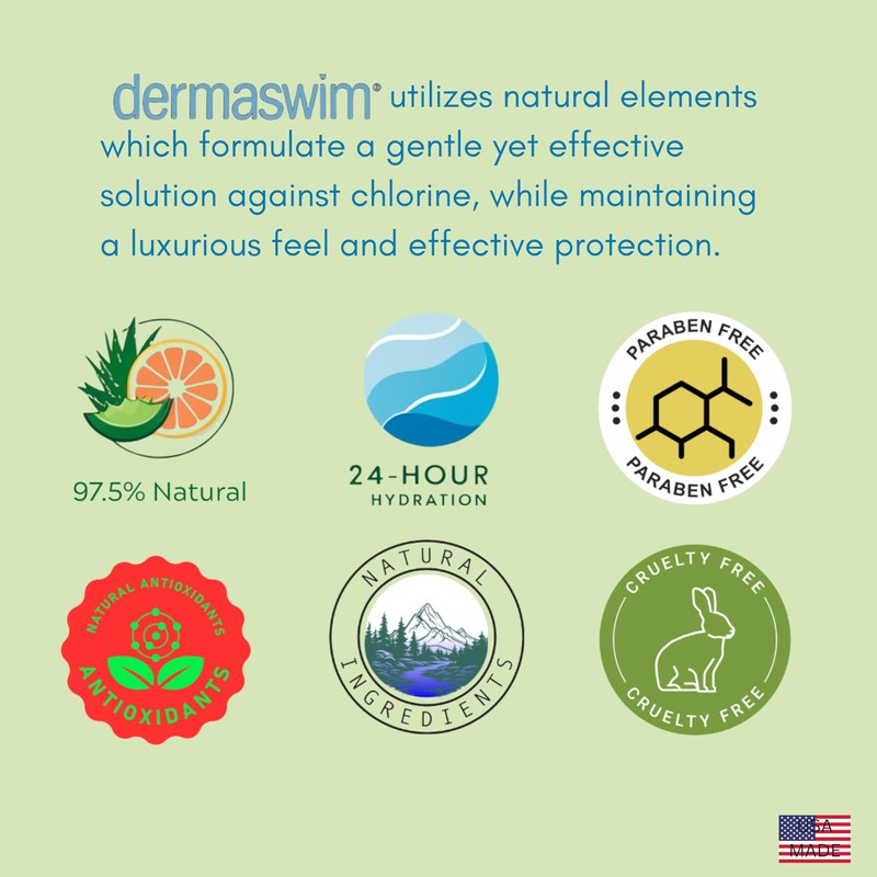 DERMASWIM Pre-Swim Lotion for Chlorine Protection – 8 fl oz