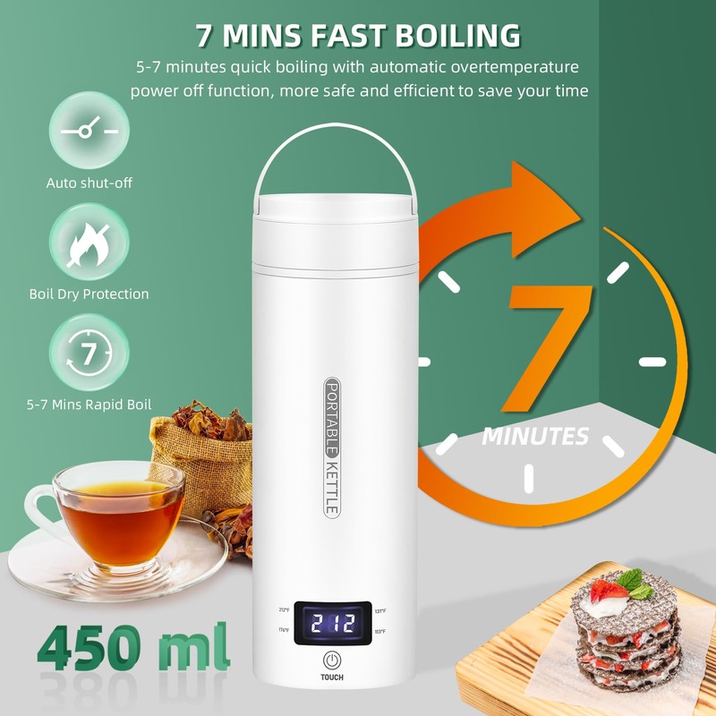 Travel Electric Kettle Portable Small Mini Tea Coffee Kettle Water