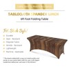 YGPARK 6FT Spandex Tablecloth for Rectangular Tables, Brown Wooden Texture