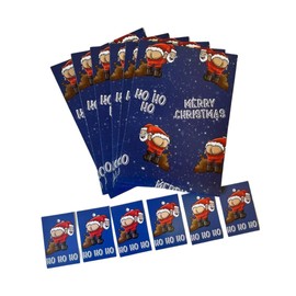 Christmas Wrapping Paper Sheets + Gift Tags (Pack 6) Funny Rude Santa Pulling A Mooney Design for Men & Women