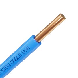 14 AWG Tracer Wire 600V 100% Solid Copper Conductor Direct Burial Underground, Blue Tracer Wire for Locating Underground Pipes and Lines Water Sewer Pipe Fiber Optic Gas Electrical Wire, 50 FT