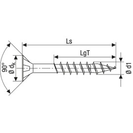 Spax, universal screw, 3, countersunk, T-star Plus, 4CUT, partial thread, galvanised, blank A2J - 0191010350303