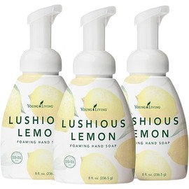 Young Living - Lushious Lemon Foaming Hand Soap 8 fl oz, 3-Pack | Citrusy-Scented Soft Hand Wash | Plant-Based Cleanser with Aloe & Gingko Biloba Moisturizing Formula