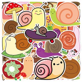 100 Sheets Cartoon Snail Stickers, Colourful Snail Stickers, Cute Stickers, Kids Graffiti Stickers, Waterproof Stickers, Suitable for Skateboards, Laptops, Notepads
