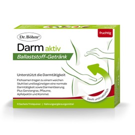 Dr. Böhm Intestinal Active: To Support Constipation and Hard Stools, Vegetable Fibre for Adults & Children, with Psyllium Seeds & Cumin, 6 Sachets