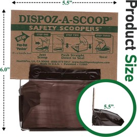 Dispoz-A-Scoop "Scoop-Seal-Dispose” Dog Pooper Scooper with Bag Attachment| No-Touch Pooper Scoopers Solution| Portable Pooper Scooper for Dogs Large and Small| Dog Poop Scooper for Yard Walk| 48Pack