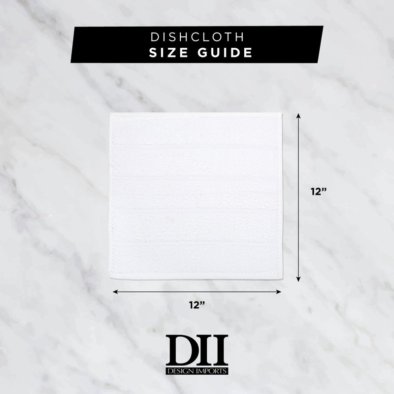 DII Cleaning Collection Soft Highly Absorbent Microfiber, Dishcloth Set, 12x12,