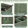 Remerry Sage Green Bathroom Countertop Organizer Caddy, Wicker-Like Divided Basket