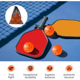 Geekman Outdoor Pickleball Durable 40-Hole Balls, Meet USAPA Standards for a Truly Playable Game, Set of 6 Pack