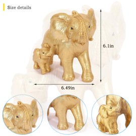 Irayin Elephant Statue Home Decor, Elephant Ornaments, Elephant Gifts for Women, Mom Gift, Decoration for Living Room, Office, Bookshelf, Bedroom - Gold