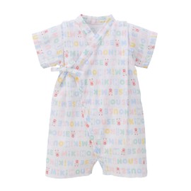 Miki House 42-1306-145 Jinbei All Romper, Short Sleeve, All Patterns, Made in Japan, Boys, Girls, Newborns, Baby, Kids, Baby Clothes, Children's Clothing, saxon blue, SS