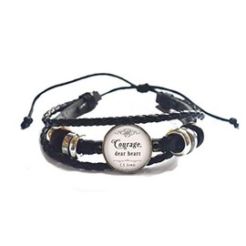 Courage, Dear Heart, C.S. Lewis Quote Bracelet Narnia Quote Jewelry Inspirational Literary Quote, Motivational Quote Bracelet,N332