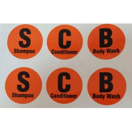 Unbranded Orange Bathroom Shampoo Conditioner & Body Wash Decals Stickers LABELS ONLY