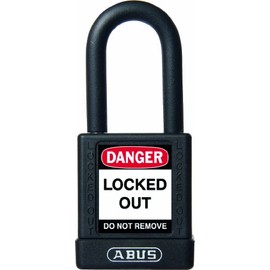 ABUS 59111 Non Conductive Lock Out Tag Out Anodized Aluminium Padlock - Black