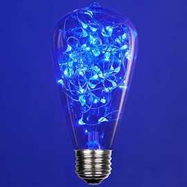LEDimagine Fairy String Light Bulb Fairy Lights, LED Globe Fairy Light Pendant Bulb, Globe Fairy LED Light (Blue, ST64 Bulb, E26 Base)