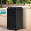 Greesum 33 Gallon Outdoor Trash Can with Lid, Waterproof Resin