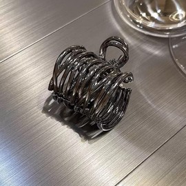 Briskyjp Hair Clip, 3.1 inches (8 cm), Firmly Rolled Metal Clip, Hair Accessory, Simple, High Ponytail Grip, Women's, Banana Clip, For Adults, Korean Style, Cute, Hair Ornament, Lightweight, Black