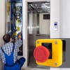 Red Sign Emergency Stop Switch, 660V 10A Weatherproof Emergency Stop