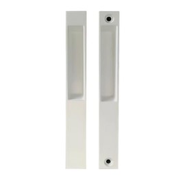 Wynn Hardware Sliding Patio Glass Door Flush Mount Dummy Handle, No Lock – White Patio Door Replacement Handle Fits 6-5/8" Hole Spacing for Sliding Glass Doors