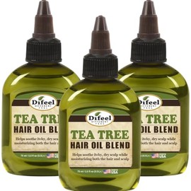 Difeel Aceite natural premium para el cabello, aceite de árbol de té para cuero cabelludo seco, 2.5 onzas, paquete de 3                               