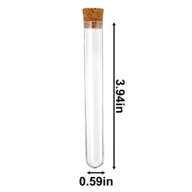 UOUVOSTA 25Pcs 10ml Clear Plastic Test Tubes with Cork Stoppers Kit, 15x100mm Hard Transparent Test Tube for Scientific Experiments, Plant Propagation, Jewelry Spice Liquid Decoration and Storage