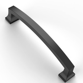 Asidrama 6 Pack 5 Inch(128mm) Hole Centers Kitchen Cabinet Handles, Matte Black Cabinet Pulls Kitchen Cabinet Hardware for Cupboard Drawer Pulls Dresser Handles