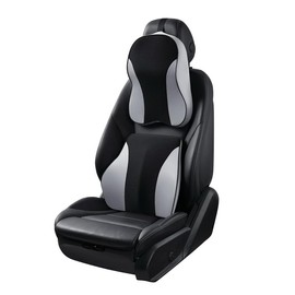 HUARXUNEG Car Memory Foam headrest and Lumbar Support pad Set, Used to Relieve Driving Fatigue and Comfortably Support The Neck and Back (Grey)