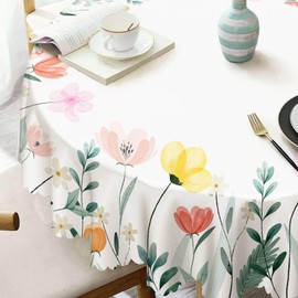 Outdoor Round Tablecloth 150 cm Tablecloth Garden Tablecloth Weatherproof Tablecloth Washable for Outdoor Polyester Florals Garden Tablecloth for Kitchen Garden Cafe Picnic