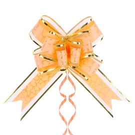 20 Pieces Large Pull Bows, Heart-Shaped Gift Bow,6 inches,Christmas, Party Birthday Gift Wedding Ribbon Bows for Wrapping Boxes or Flower Decorations, Valentine's Day Gift Decorations (Orange)