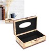 Tissue Box Organizer Composite Wood Leather Rounded Edges Premium Texture