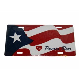 Unbranded Puerto Rico Waving Flag 6"x12" Aluminum License Plate Sign